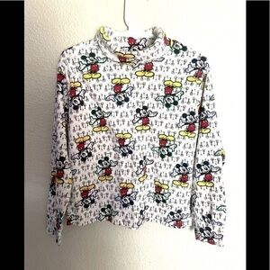 DISNEY “MICKEYS STUFF” vintage all over print toddlers turtle neck size 7